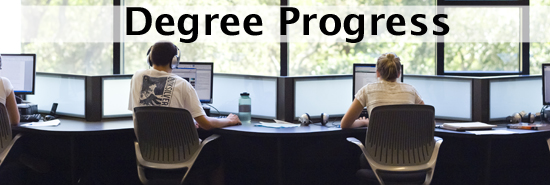 Degree Progress Banner- students working at computers